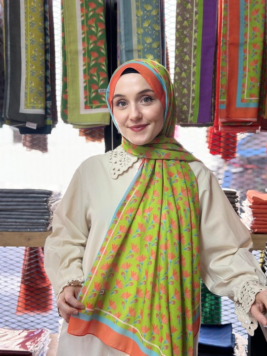 Desenli Şal Turuncu