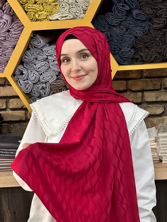 Su Yolu Jakar Şal Bordo