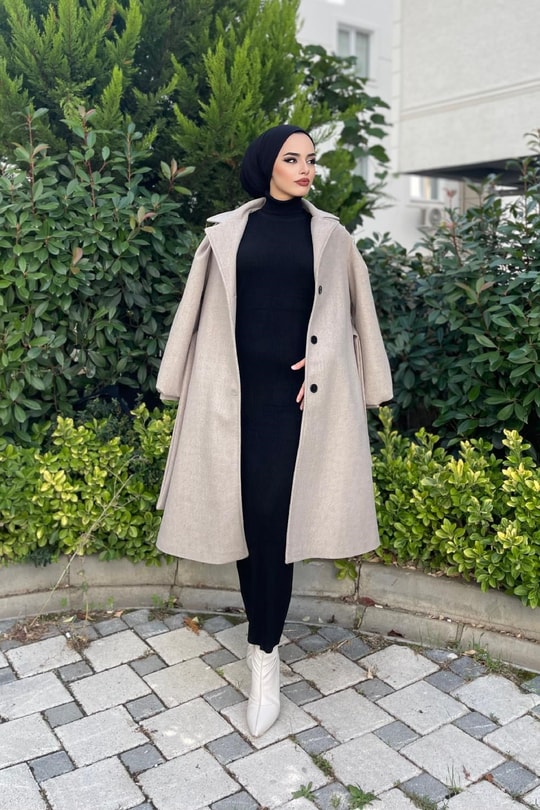 Triko Elbise Siyah