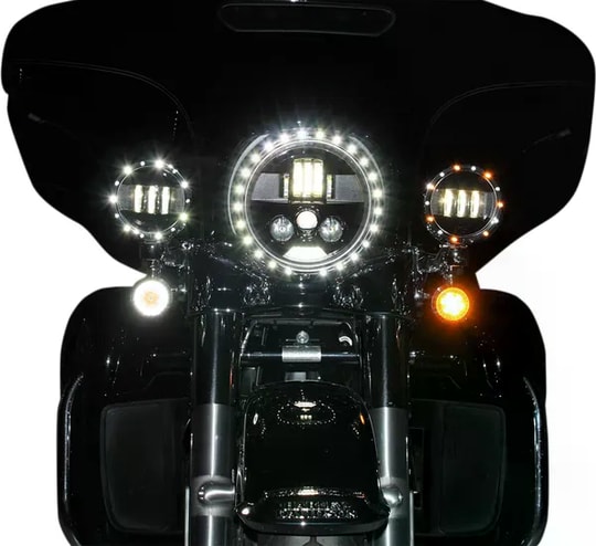 CUSTOM DYNAMICS 7 BLACK LED HEADLAMP ECE KOD:20011747