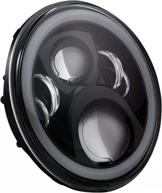 CUSTOM DYNAMICS 7 LED HALO HEADLIGHT WITH H4 W KOD:20012376