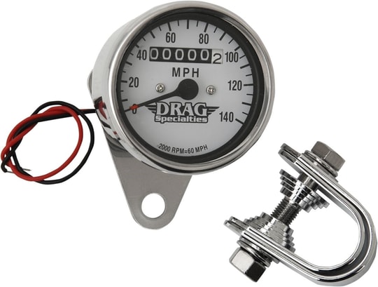 DRAG SPECIALTIES 2:1 WHT FACE MINI SPEEDO KOD: DS244135