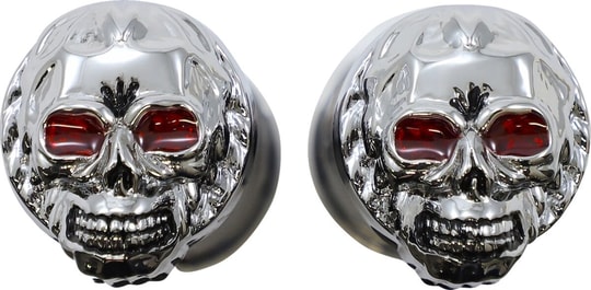 DRAG SPECIALTIES CHR SKULL ELCİK W/RED EYES KOD: DS243256