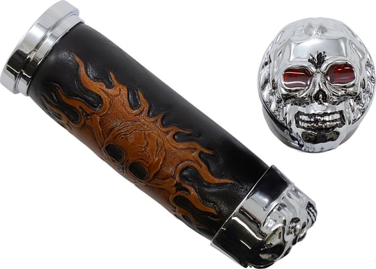 DRAG SPECIALTIES CHR SKULL ELCİK W/RED EYES KOD: DS243256