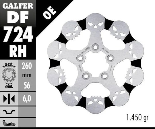 GALFER BRAKE DISC FREN DİSKİ FIXED SKULL KOD:17104222