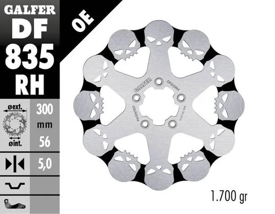 GALFER BRAKE DISC FREN DİSKİ FIXED SKULL KOD:17104232