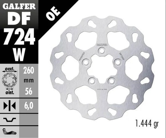 GALFER BRAKE DISC FREN DİSKİ FIXED WAVE KOD:17104221