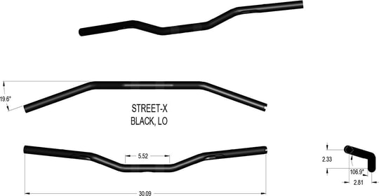 KHROME WERKS GİDON HANDLEBAR 1 LO BND BLK KOD: 0601-5662