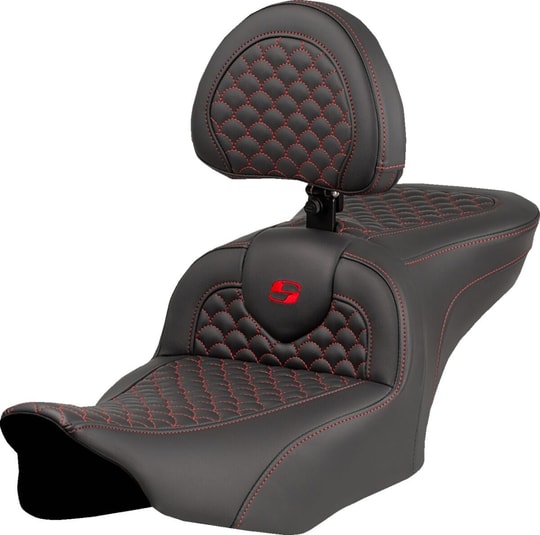SADDLEMEN SEAT ROADSOFA DRAGON RED STITC KOD:08012073