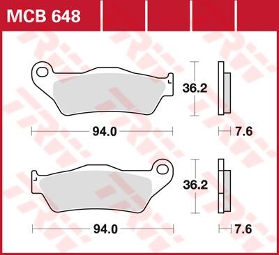 TRW BRAKE PAD - FREN BALATASI TRW MCB648 KOD:17220497