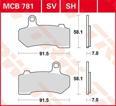 TRW BRAKE PAD - FREN BALATASI TRW MCB781SH KOD:17211173