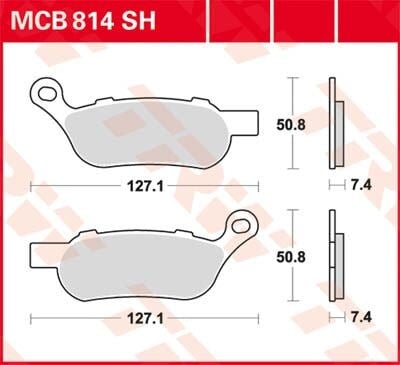 TRW BRAKE PAD - FREN BALATASI TRW MCB814SH KOD:17211197