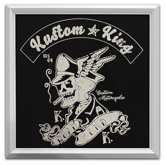 Kustom King Sırt Baskılı Bisiklet Yaka Siyah T-Shirt