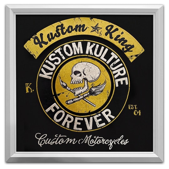Kustom King Kulture Sırt Baskılı Bisiklet Yaka Siyah T-Shirt