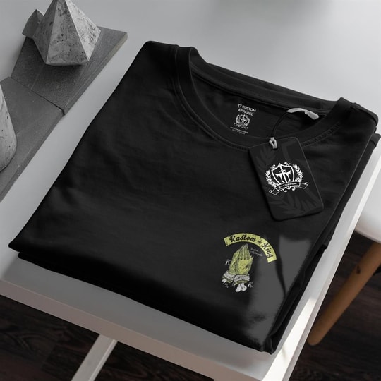 Kustom King Morpheus Sırt Baskılı Bisiklet Yaka Siyah T-Shirt