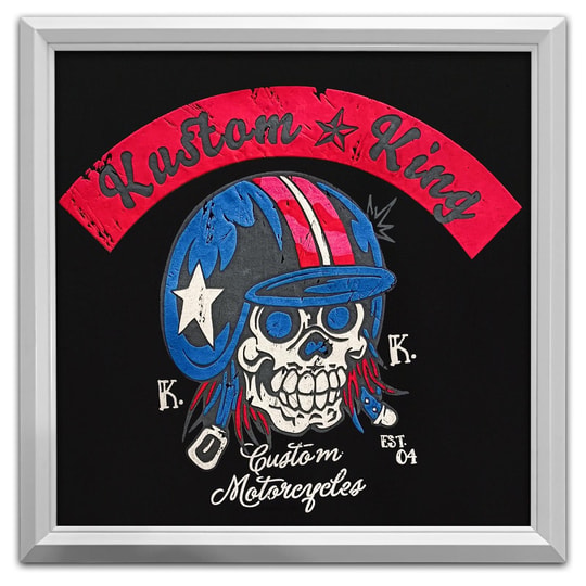 Kustom King Road Shaper Sırt Baskılı Bisiklet Yaka Siyah T-Shirt