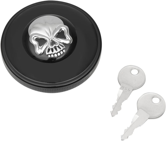 DRAG SPECIALTIES CAP N-VNT W/LOCK SKL BLK KOD: 07030691