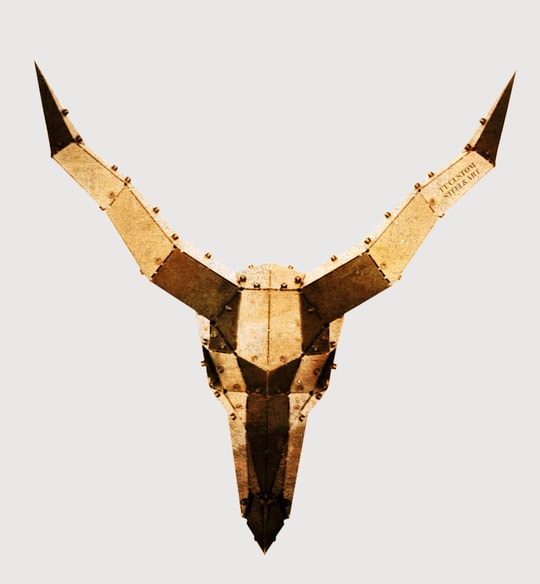 Ram Head Steep Horn Gold
