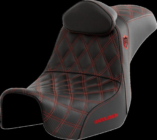 SADDLEMEN SEAT SDC PERF GRIPPER W/BR RED KOD:0803-0737