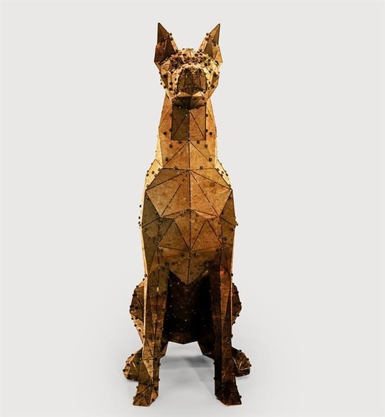 Sitting Doberman