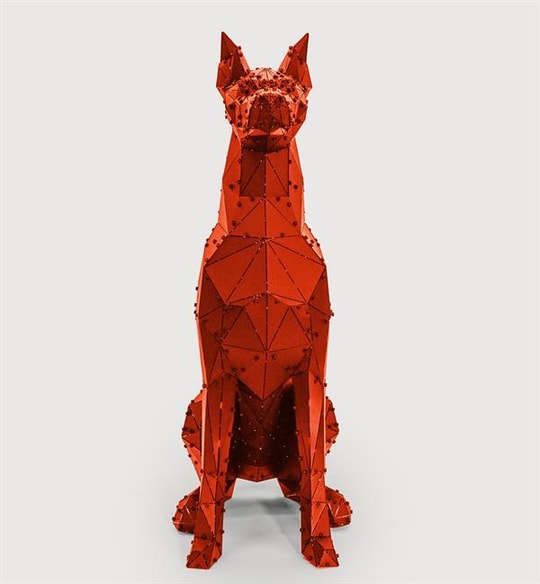 Sitting Doberman