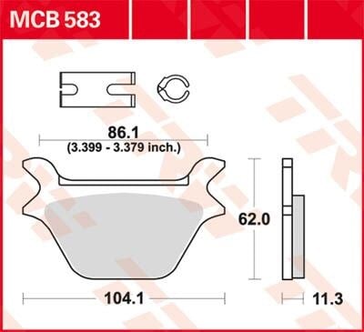 TRW BRAKE PAD - FREN BALATASI TRW MCB583 KOD:17220451