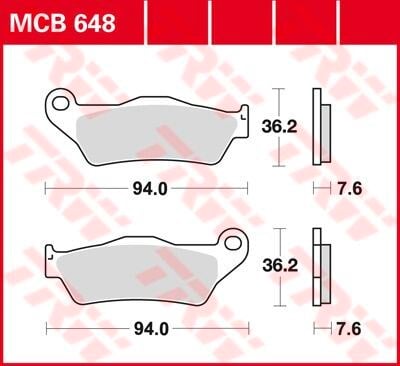 TRW BRAKE PAD - FREN BALATASI TRW MCB648 KOD:17220497