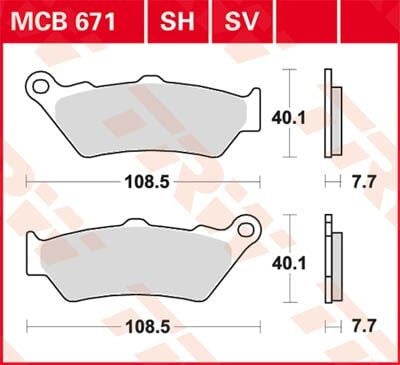 TRW BRAKE PAD - FREN BALATASI TRW MCB671 KOD:17220511