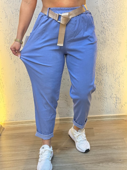 İthal Likralı Pantolon Mavi
