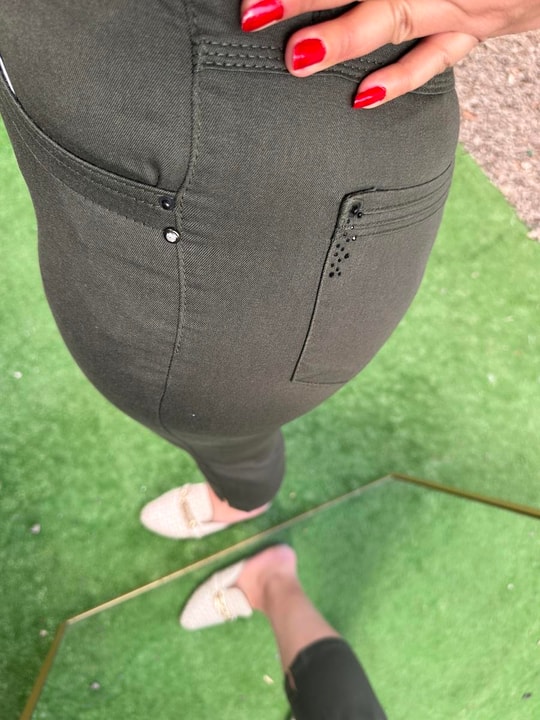 Keten Kapri Pantolon Haki