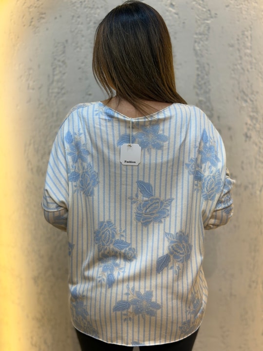 Retro Buketi İthal Bluz Mavi