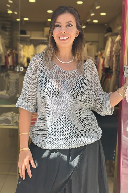 Star İthal Merserize Bluz Gri