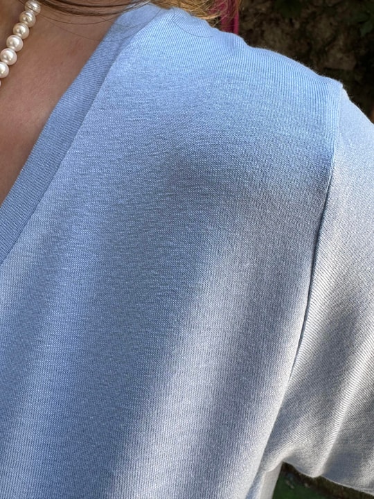 V Yaka Basic T-shirt Bebe Mavisi