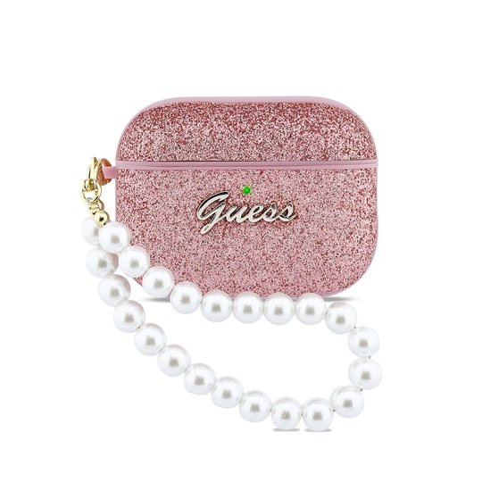Apple Airpods Pro 3 Kılıf Guess Glitter İnci Bilek Askılı Kapak