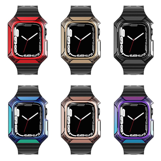 Apple Watch 40mm Zore KRD-88 Sert PC Kasa Koruyuculu Silikon Kordon
