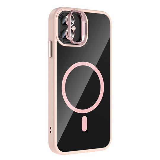 Apple iPhone 11 Kılıf Standlı ve Kamera Lens Hediyeli M-Safe Şarj Özellikli Zore Etro Kapak