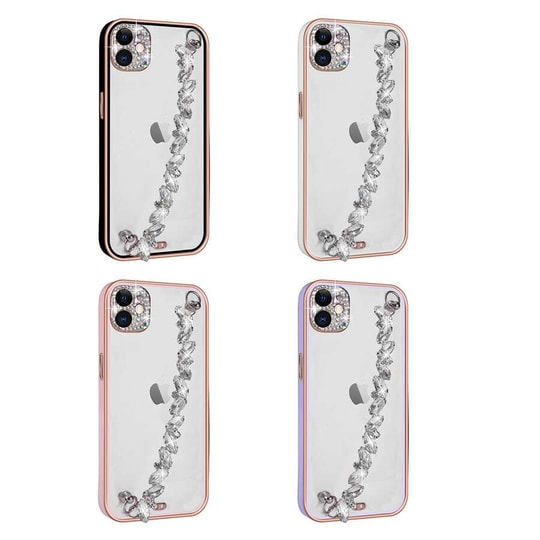 Apple iPhone 11 Kılıf Taş Süslemeli Kamera Korumalı El Tutamaçlı Zore Blazer Kapak