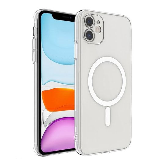Apple iPhone 12 Kamera Korumalı M-Safe Şarj Özellikli Şeffaf Zore London Sert PC Kapak