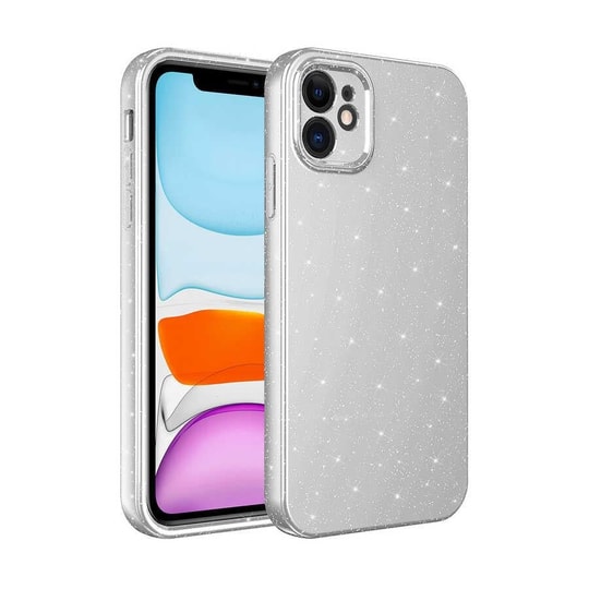 Apple iPhone 12 Kılıf Kamera Korumalı Simli Lüks Zore Koton Kapak