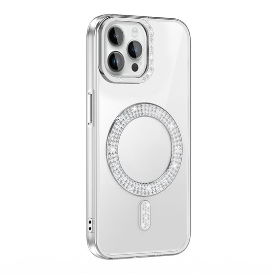 Apple iPhone 12 Pro Kılıf Pırlanta Taş Tasarımlı M-safe Şarj Özellikli Zore Karetta Silikon Kapak