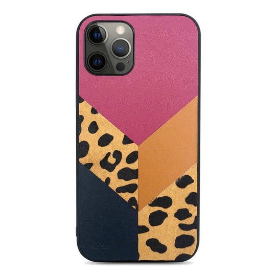 Apple iPhone 12 Pro Max Kılıf Kajsa Glamorous Serisi Leopard Combo Kapak