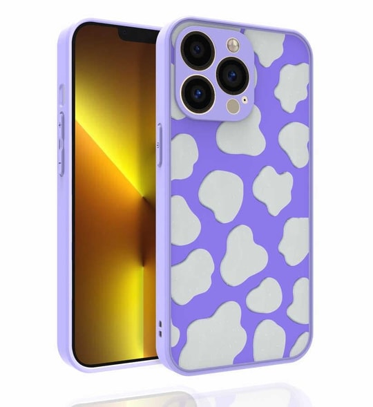 Apple iPhone 13 Pro Max Kılıf Desenli Kamera Korumalı Parlak Zore Nora Kapak