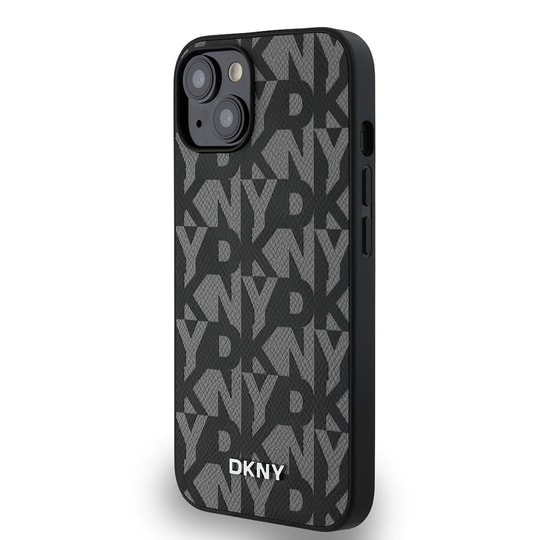 Apple iPhone 14 Kılıf DKNY Orjinal Lisanslı M-safe Şarj Özellikli 3D Yazılı Grid Pattern Kapak