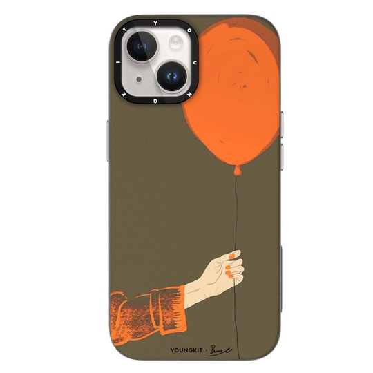 Apple iPhone 14 Kılıf M-safe Şarj Özellikli Youngkit Orange Serisi Flying Balloon Kapak