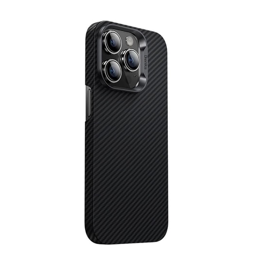 Apple iPhone 14 Pro Kılıf M-safe Özellikli Karbon Fiber Benks 600D Essential Kevlar Kapak