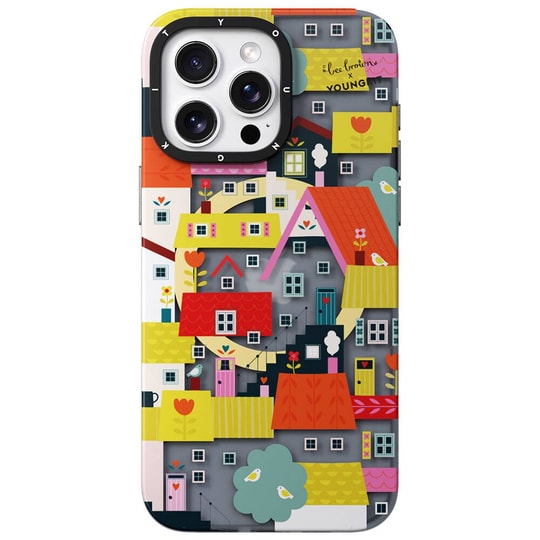 Apple iPhone 14 Pro Kılıf M-safe Şarj Özellikli Bee Brown Tasarımlı Youngkit Colorful Life Serisi Kapak