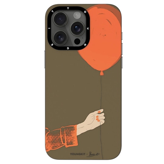 Apple iPhone 14 Pro Kılıf M-safe Şarj Özellikli Youngkit Orange Serisi Flying Balloon Kapak