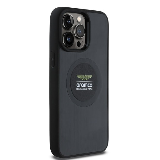 Apple iPhone 14 Pro Max Kılıf Aston Martin Orjinal Lisanslı Magsafe Şarj Özellikli Aluminyum Arka Yüzeyli Formula One Team Baskılı Kapak