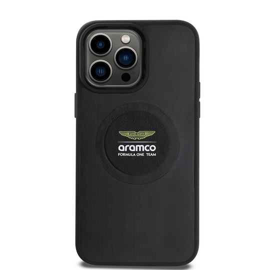 Apple iPhone 14 Pro Max Kılıf Aston Martin Orjinal Lisanslı Magsafe Şarj Özellikli Aluminyum Arka Yüzeyli Formula One Team Baskılı Kapak
