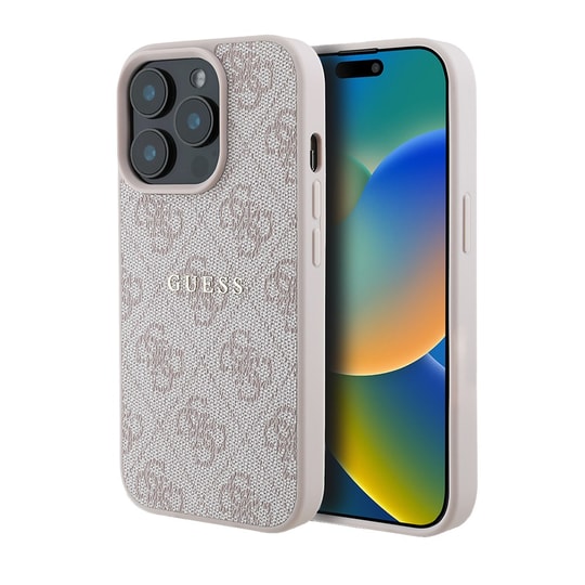 Apple iPhone 14 Pro Max Kılıf Guess Orjinal Lisanslı M-safe Şarj Özellikli 4G Desen Yazı Logolu Kapak